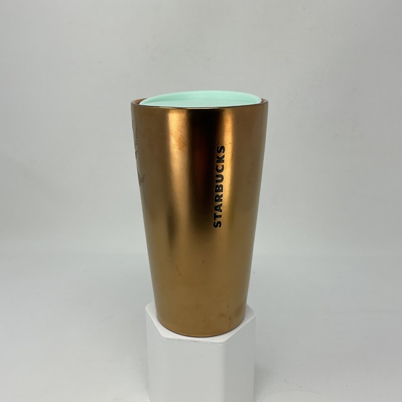 Starbucks 2022 Gold Mermaid Ceramic Travel Tumbler Cup with Lid - Picture 3 of 10